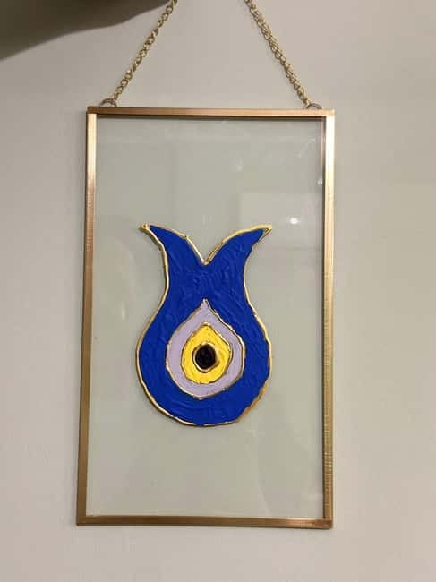 Antalya: Frame Glass Painting Workshop with Turkish Tea - Adding color with acrylic paint