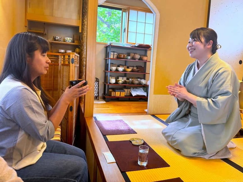 At an Antique Shop, Tea Ceremony and Japanese Sweets Forming - Who will enjoy this most?