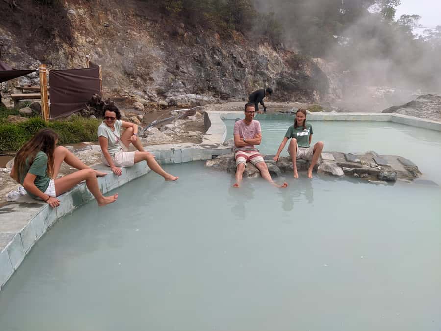 Bandung: White Crater, Scenic Tea Plantations & Hot Spring - The suspension bridge and forest recreation