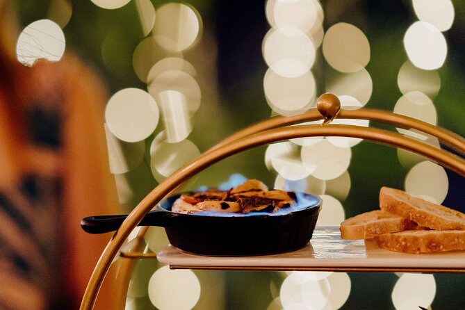 Boab and Myrtle Chandon High Tea in Broome - Flambéed camembert is the theatrical high point