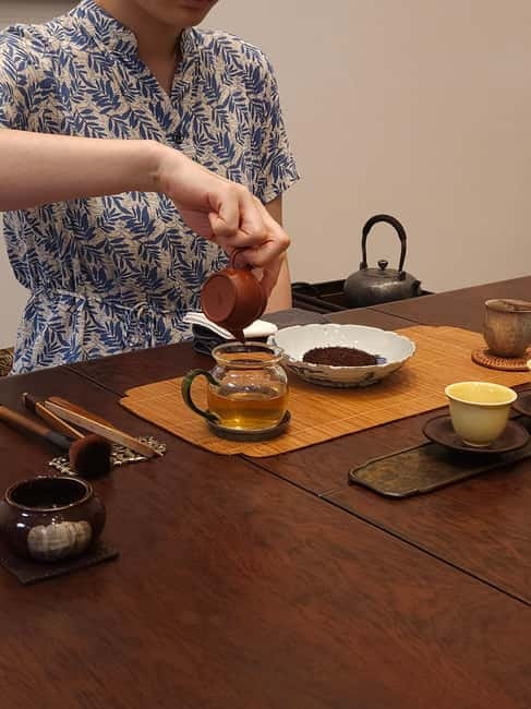 Busan: Join a Tea Ceremony & Create a Calligraphy Memento - Vintage teaware gives the session its character