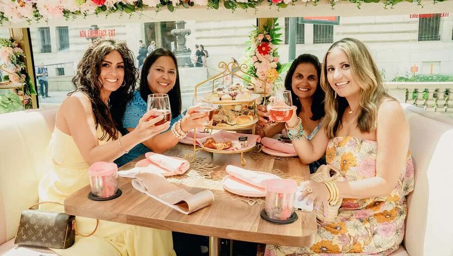 Chicago: Tea Around Town With Curated Teas & Iconic Sights - Three teas and a complete spread of food