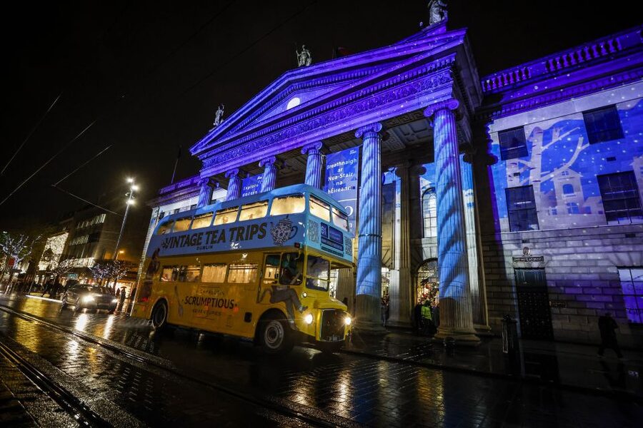 Dublin: Christmas Lights Festive Bus Tour with Afternoon Tea - Boarding a 1960s Dublin double-decker