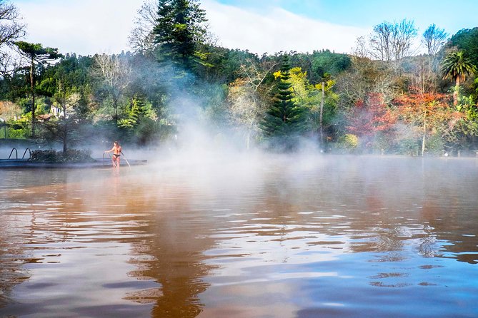 Furnas Volcano, Lake, Geysers, Tea Plantation and Terra Nostra - Santa Iria closes with a broad north-coast view