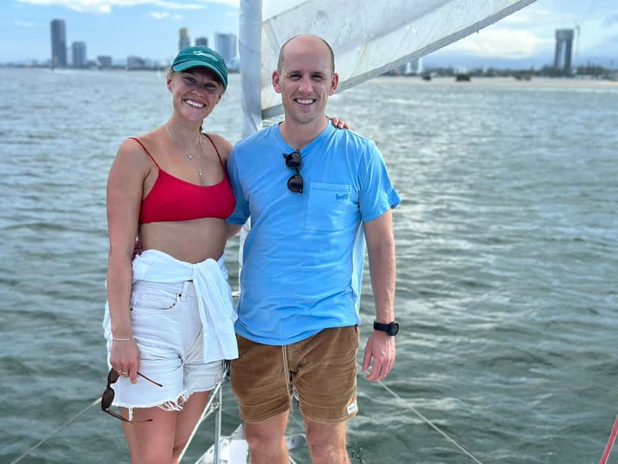 Gold Coast Private Lunch Sailing Charter for up to 10 guests - Passing the Gold Coast Seaway and Wavebreak Island