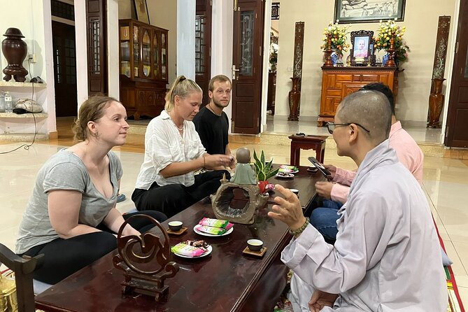Hue Retreat: Tea and Meditation Tour with Vegetarian Meal - Chùa Đức Sơn and the early evening setting