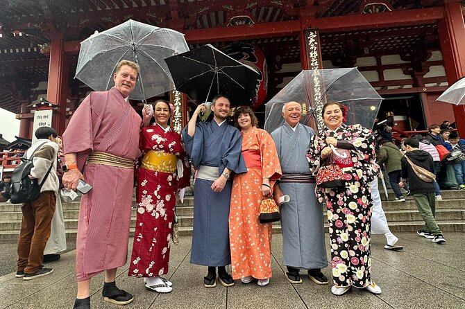 Kimono and Tea Ceremony in Asakusa Private Food Tour With Guide - Getting dressed in a traditional Japanese kimono