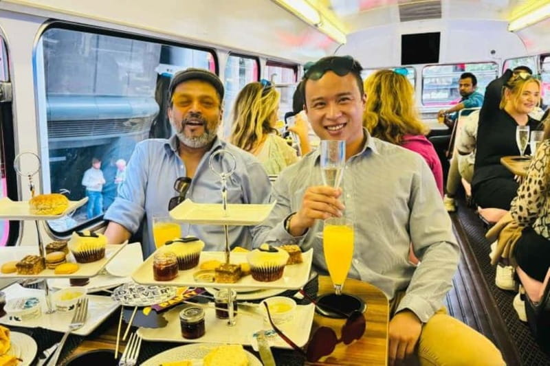 London: "Here We Go Again" Afternoon Tea Bus - What arrives on the tea stand
