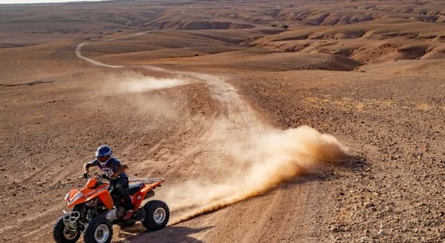 Marrakech: Agafay Desert Quad Bike, with Pool swim Lunch Tea - Moroccan tea and a traditional lunch