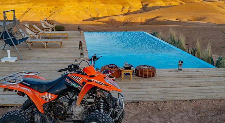 Marrakech: Agafay Desert Quad Bike, with Pool swim Lunch Tea - Meeting artisans at the local cooperative