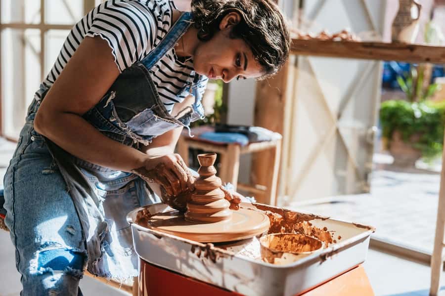 Marrakech: Pottery Workshop with Moroccan Tea - Hand-building clay into a cup, box, or tagine