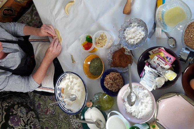 Moroccan Hands on traditional pastries & Tea class in Marrakech - Eating your own work at the end