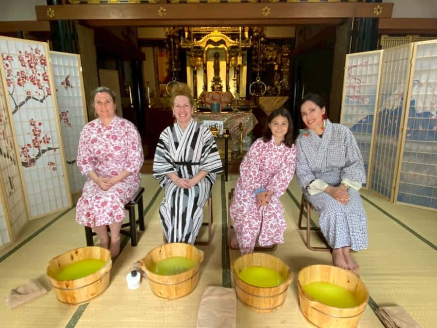 Osaka Temple Cool Foot Bath & Matcha Experience〈45min〉 - Matcha, wagashi, and a hands-on lesson