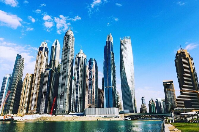 Private New Dubai Tour with Afternoon Tea in Burj al Arab and Burj Kalifa Ticket - Dubai Marina’s towers and promenade