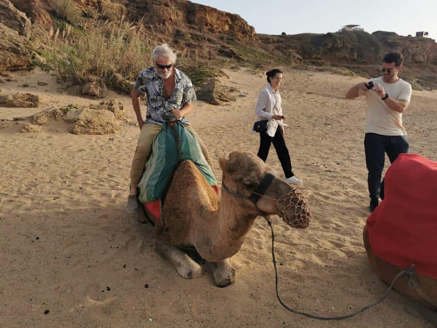 Tangier: sunset, tea, camel ride, Cape Spartel and caves. - The secret beach stop and the camel ride