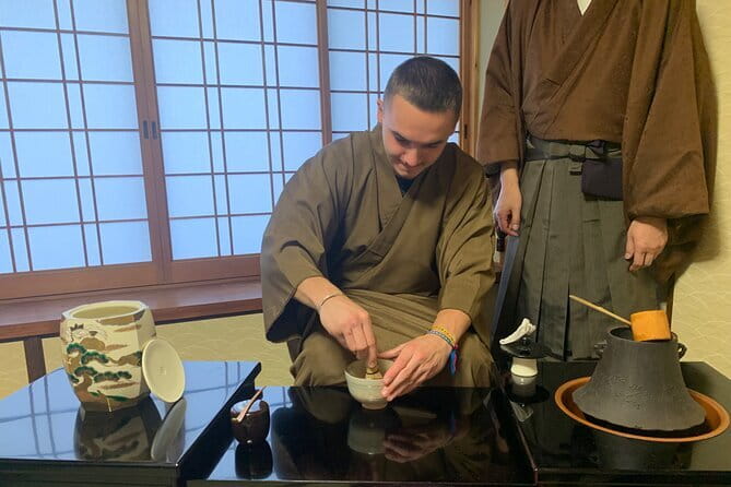 Tea Ceremony in 150 Years Old Townhouse with Tables and Chairs - Clothing, socks, and the optional kimono