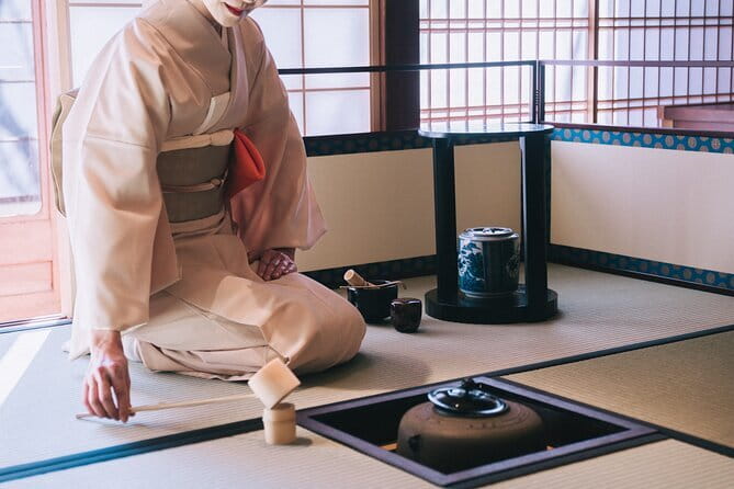 Tea Ceremony with Kimono and Professional Photoshoot in Kyoto - Making matcha with Japanese sweets