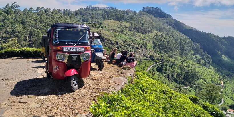 Tuk-Tuk Safari Liptons seat,Tea Fields Hike,TeaFactory Tour - Leaving Ella by tuk-tuk