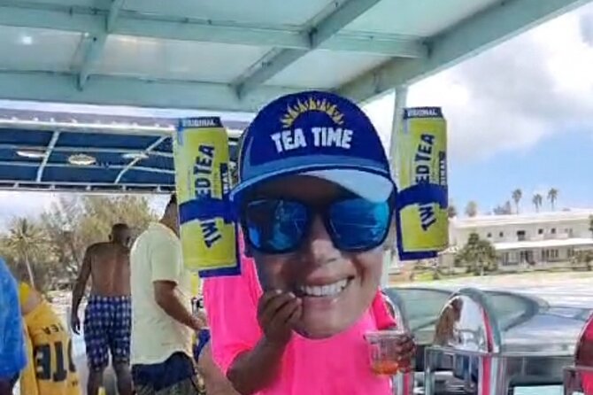 Twisted Tea Pontoon Party Boat in beautiful Bermuda - Food, drinks, and the value of bringing your own