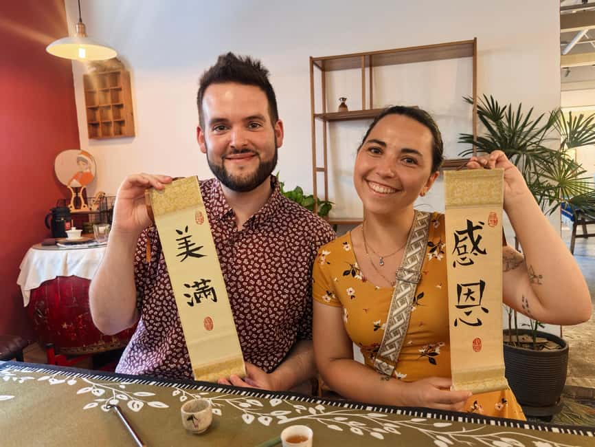 Xi'an Chinese Calligraphy Workshop: Ink Art & Tea Tasting - Practicing the first brushstrokes